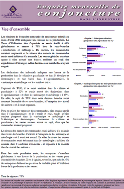 Enquête mensuelle de conjoncture dans l’industrie - 2010