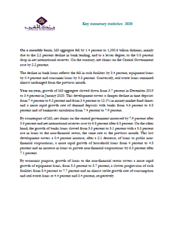 Key monetary statistics - 2020