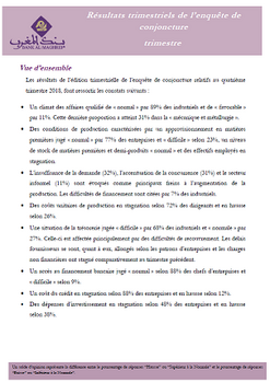 Résultats trimestriels de l’enquête de conjoncture - 2018