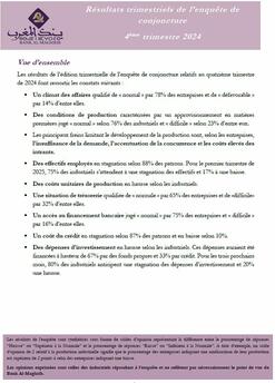 Résultats trimestriels de l’enquête de conjoncture - 2024